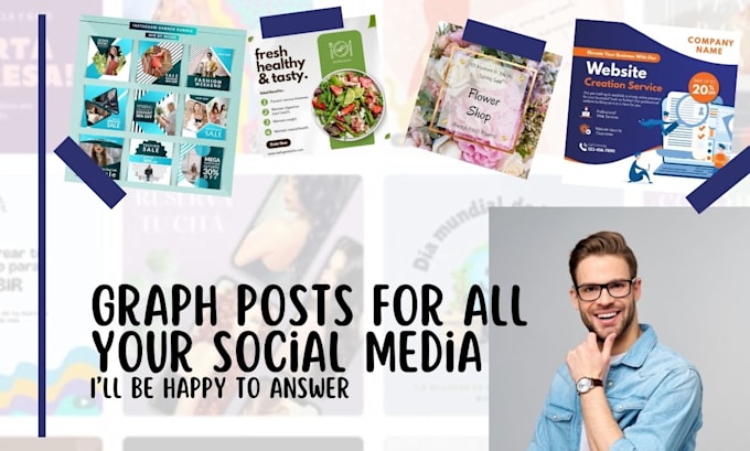 Gig Preview - Desing the best graphic posts for all your social media