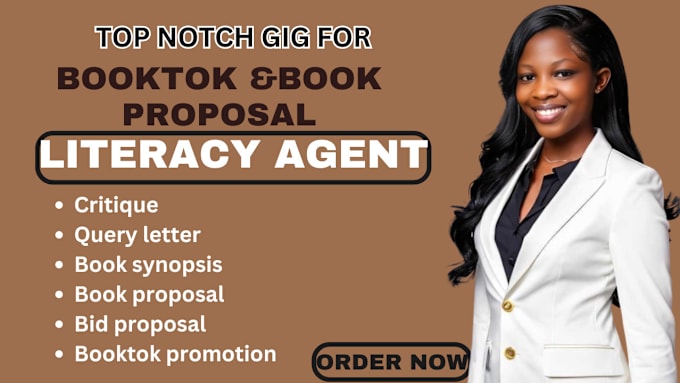 Gig Preview - Write query letter, book proposal, critique, literary agents for your book genre