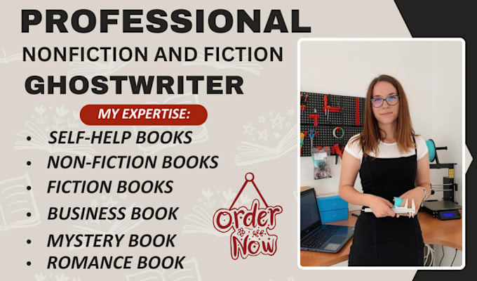 Gig Preview - Be your nonfiction ebook ghostwriter fiction ebook ghostwriter ebook writer