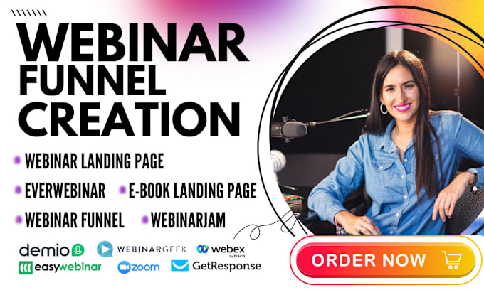 Gig Preview - Do live everwebinar funnel webinarjam clickfunnels everwebinar landing page zoom