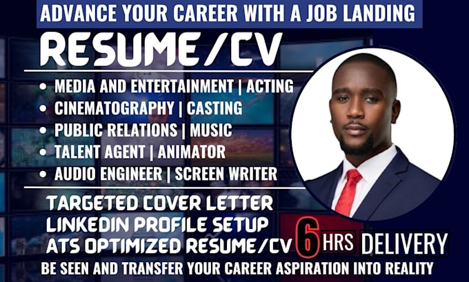 Gig Preview - Write media, entertainment resume hospitality event planner public relation cv