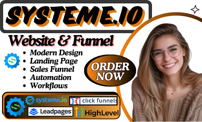 Gig Preview - Do systeme io website, funnelish, leadpages, wordpress systeme io sales funnel