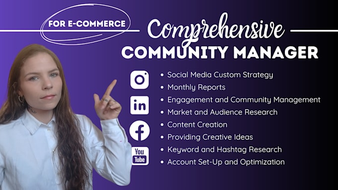 Gig Preview - Comprehensive social media manager ecommerce focused