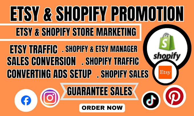 Gig Preview - Set up etsy shopify store promotion etsy seo listing etsy sales traffic manager