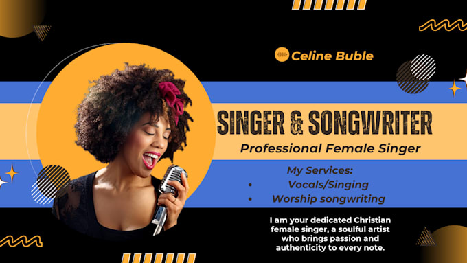 Gig Preview - Be your christian gospel singer, worship songwriter, female vocalist, jazz song