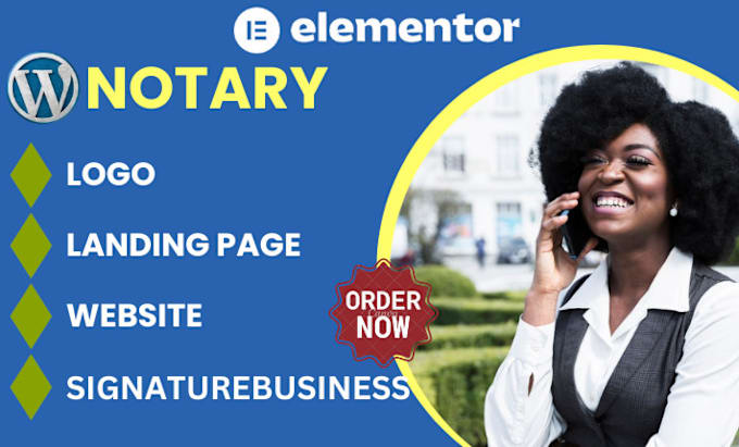 Gig Preview - Create notary website,notary logo,notary landing page,signature business website