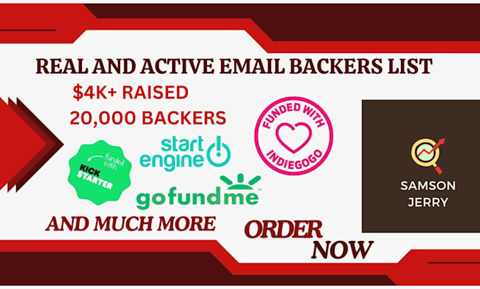 Bestseller - generate real and active backers list for your  crowdfunding campaign