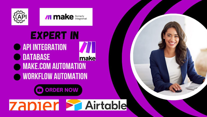 Bestseller - setup make com integromat API integration expert airtable automation make com