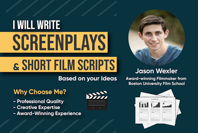 Gig Preview - Write an amazing movie screenplay or short film script based on your idea