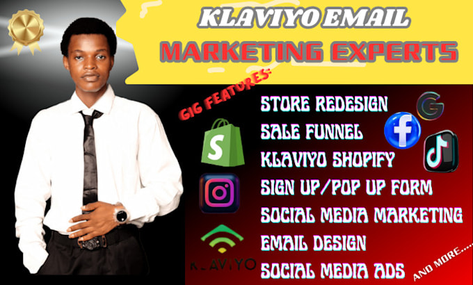 Gig Preview - Setup klaviyo email marketing campaign flow sales funnel and shopify marketing