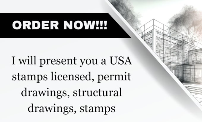 Gig Preview - Present you a USA stamps licensed, permit drawings, structural drawings, stamps