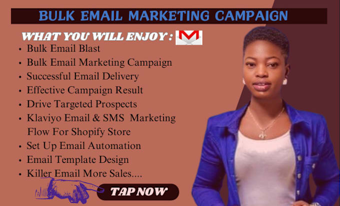 Gig Preview - Send bulk email blast, cold email marketing campaign