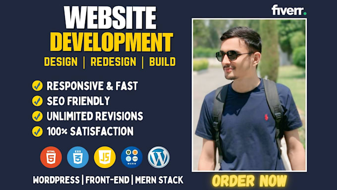 Gig Preview - Build custom websites, wordpress business website, blog sites, portfolio website