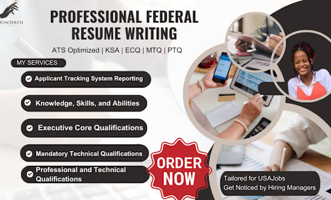 Gig Preview - Deliver ats federal resume writing service, ksa, ptqs, ecq, mtqs for usajobs