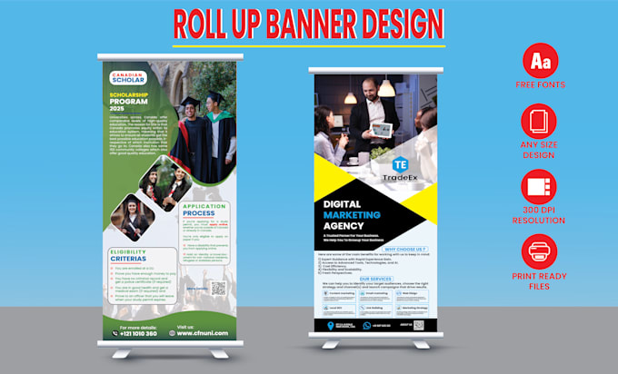 Gig Preview - Design professional roll ups banners within 24 hrs