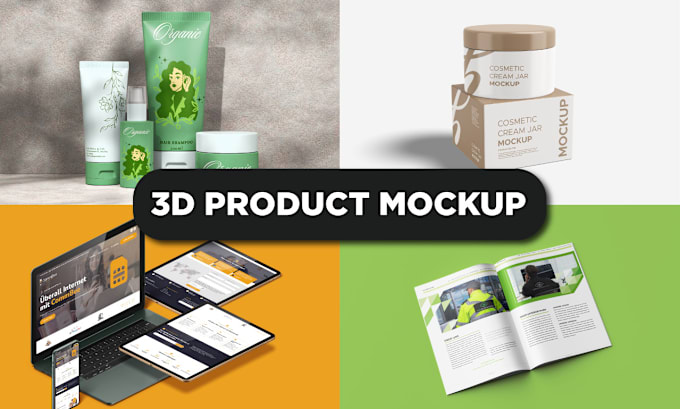 Gig Preview - Create digital and 3d product mockup in photoshop