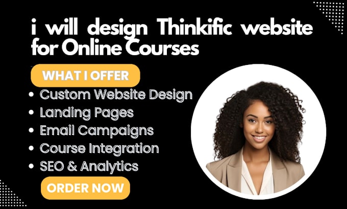 Gig Preview - Build engaging thinkific online course website, to launch your online course