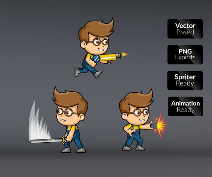 Gig Preview - Design 2d game character and 2d game assets