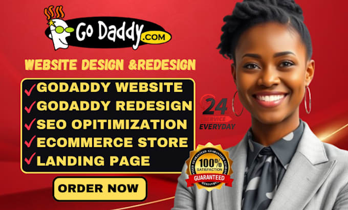 Gig Preview - Godaddy website redesign godaddy website design develop godaddy hostinger design