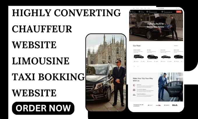 Gig Preview - Design highly converting chauffeur website limousine and taxi booking website