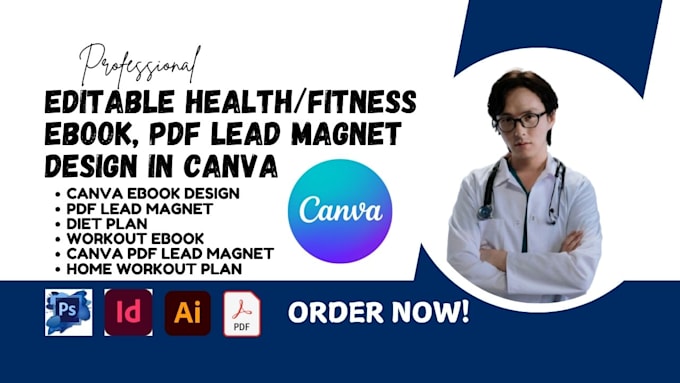 Gig Preview - Design health fitness ebook, workout plan pdf lead magnet, workbook, gym freebie