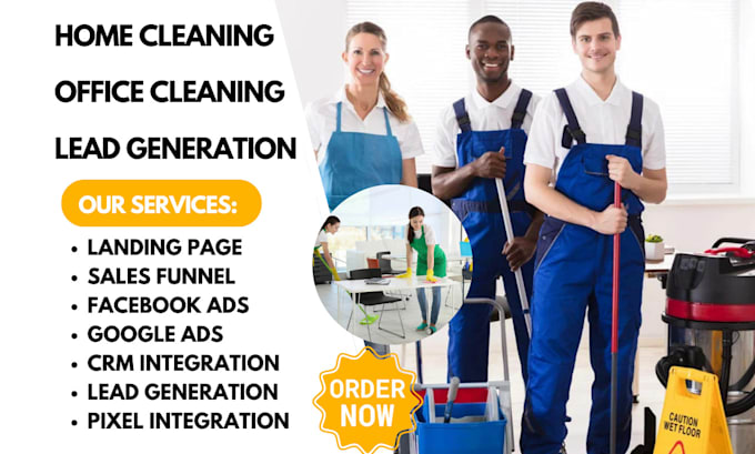 Gig Preview - Generate high quality home cleaning leads office cleaning lead via facebook ads