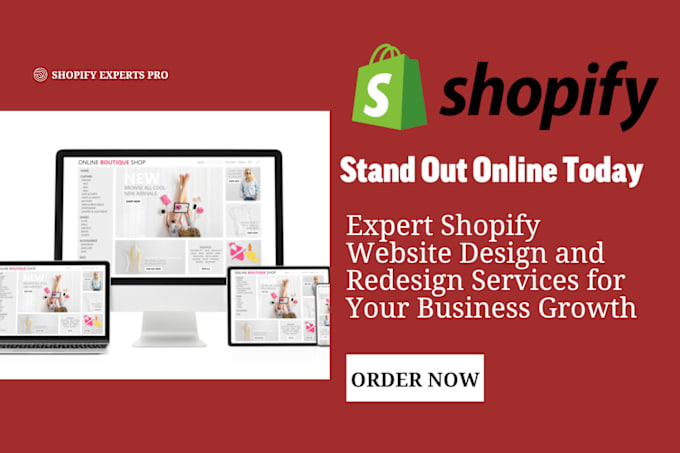 Gig Preview - Create shopify website design,  shopify website redesign, shopify store design