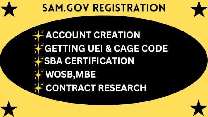 Gig Preview - Register you on sam gov, get uei and cage code, wosb, mbe, 8a, sba certification