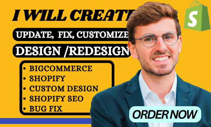 Gig Preview - Create fix customize edit shopify bigcommerce theme, store design and redesign