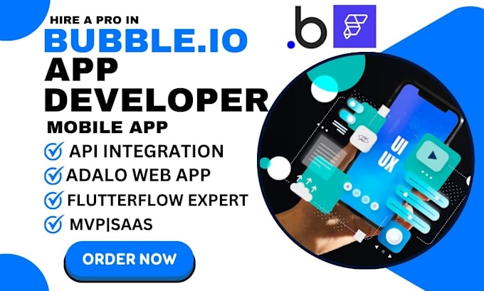 Gig Preview - Build bubble io mvp adalo web app saas flutterflow fix issues app development