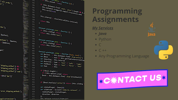 Gig Preview - Programming assignments in java, c, cpp