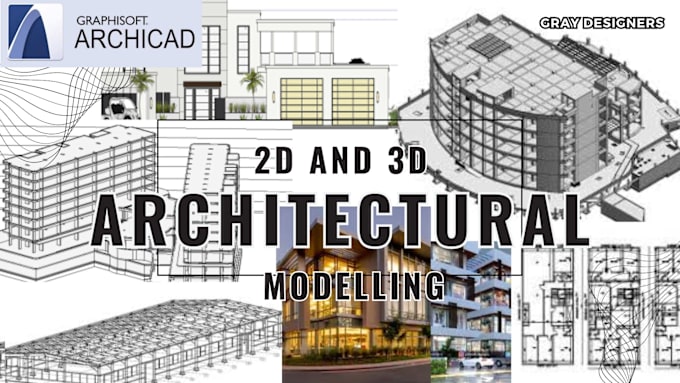 Gig Preview - Make complex 2d architecture and 3d modelling with sketchup and archicad