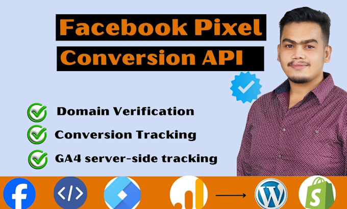 Gig Preview - Fix or setup  facebook pixel or shopify conversion tracking with gtm