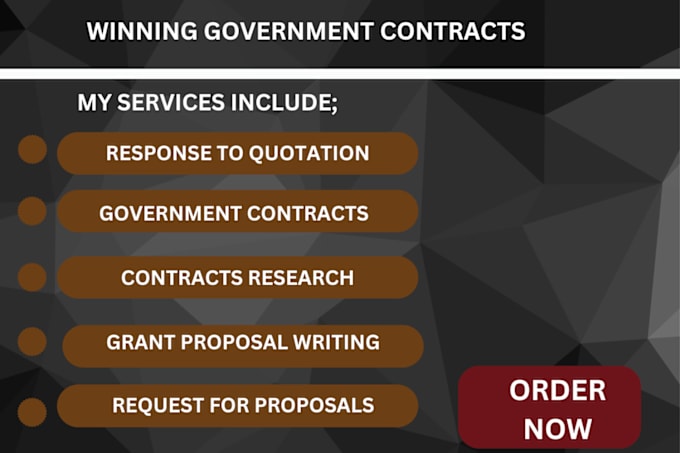 Gig Preview - Write winning bid proposal, find rfp, rfq, win government contract business plan