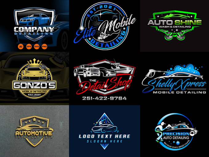 Gig Preview - Design awesome auto detailing, paint, car wash, rental, repair logo