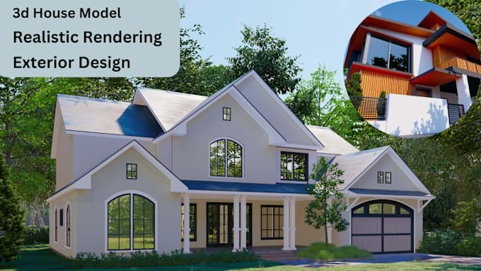 Gig Preview - Create 3d house model, interior design, exterior, realistic render, walkthrough