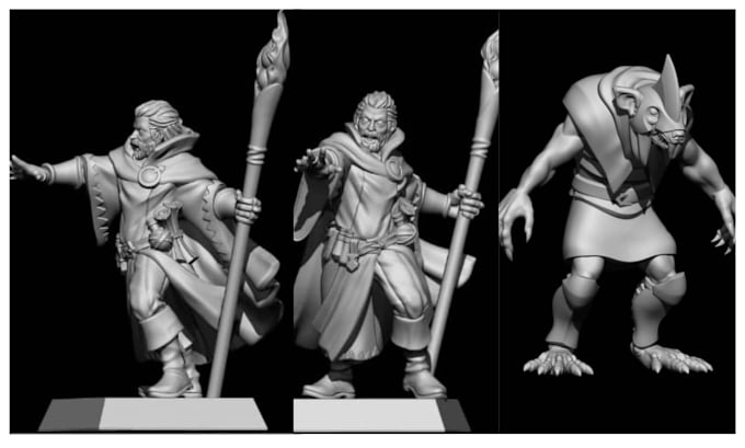 Gig Preview - Sculpts 3d model of 3d miniature, warhammer, miniature painting for 3d printing