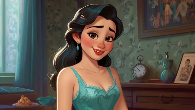 Gig Preview - Draw you a beautiful portrait disney cartoon style