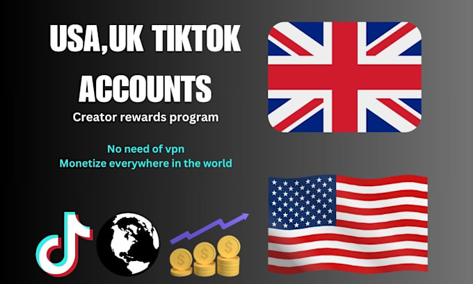 Bestseller - create US,UK tiktok account for monetization in creator rewards program