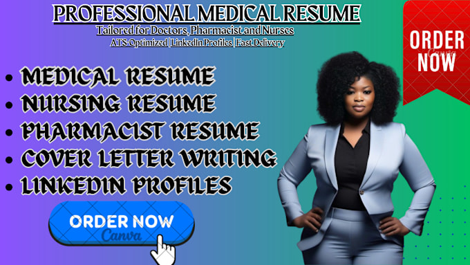 Gig Preview - Write a professional medical resume, nurse, pharmacist, cover letter, linkedin