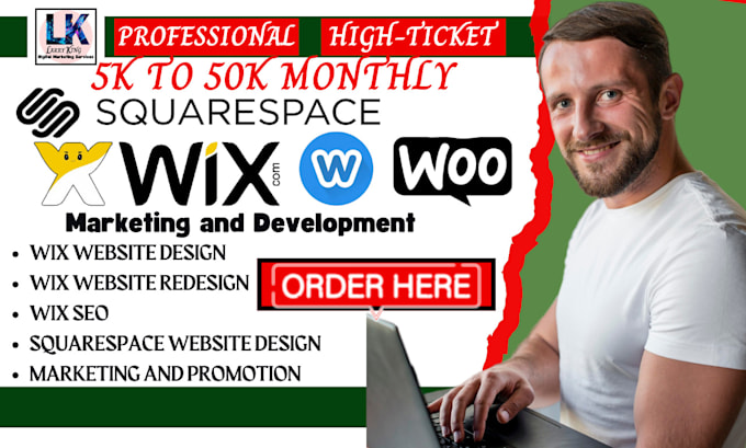 Gig Preview - Do wix website design, wix ecommerce store, wix portfolio, wix business website