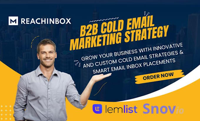 Gig Preview - Cold email outreach lead generation reachinbox ai lemlist snov io