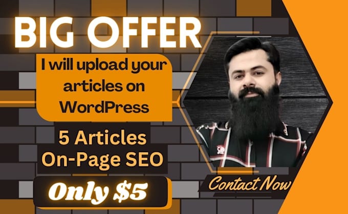 Gig Preview - Upload content, blogs, and articles on wordpress as a manager or VA