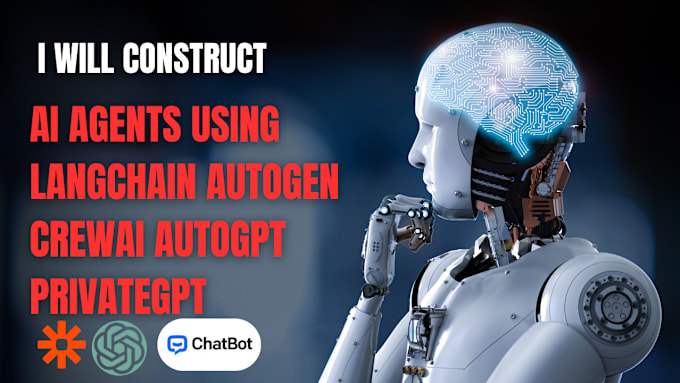 Gig Preview - Construct ai agents using autogpt privategpt langchain autogen crewai