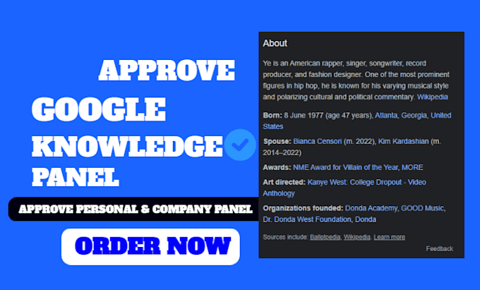 Gig Preview - Create approve an verified google knowledgepanel for personal or company