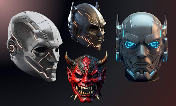 Gig Preview - 3d sculpt printable cosplay mask halloween mask 3d helmet and cyberpunk 3d mask