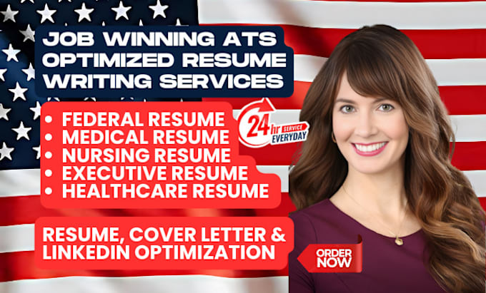 Gig Preview - Do professional ats federal, medical nursing healthcare resume writing service