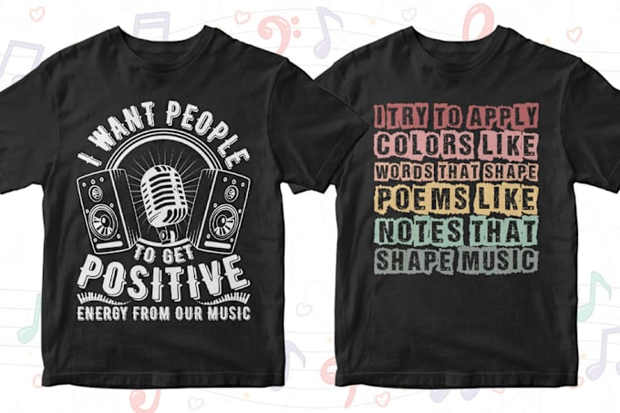 Gig Preview - Make hobbies text, typography, music t shirt design for you