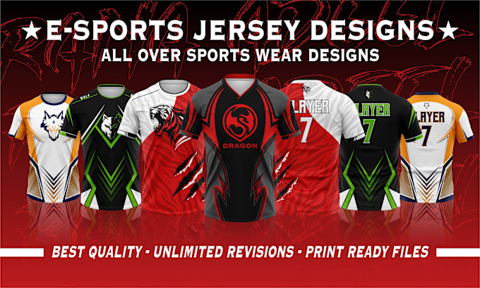 Gig Preview - Do sublimation jersey esports jersey and gaming jersey design