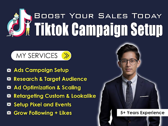 Gig Preview - Setup and manage tiktok ads for sales and leads